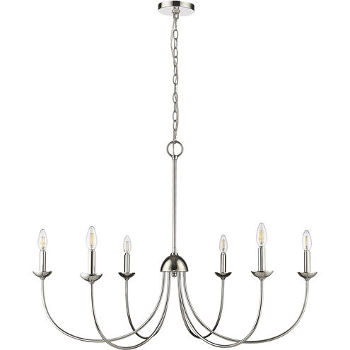 Huxley 6 Light 29 inch Polished Nickel Chandelier Ceiling Light